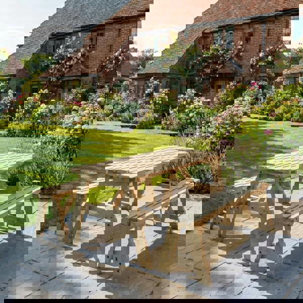 Arbor Garden Solutions Victoria Picnic Table and Benches Set