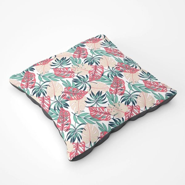 Warren Reed Tropical Leaf Pattern Floor Cushion