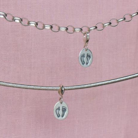 Sterling Silver Footprints Charm - MYLEE London