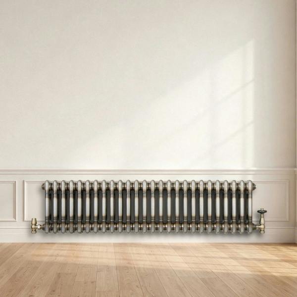 Monstershop Traditional 2 Column Radiator - 300 x 1190mm - Raw Metal