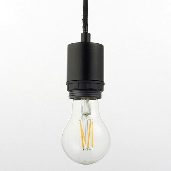 Ceiling Pendant Light Matt Black 40W E27 Dimmable Studio Cable Set Loops