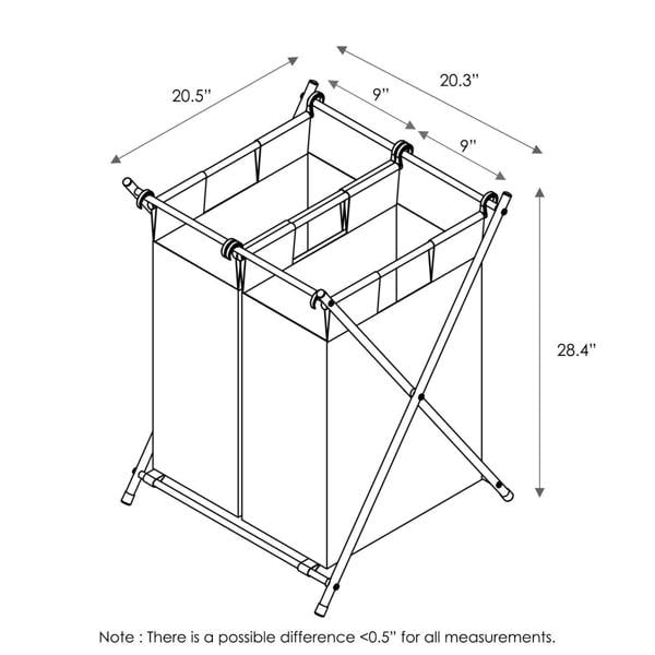 WALPLUS Wayar Foldable Laundry Sorter, Double 2 | Modern Home Decor