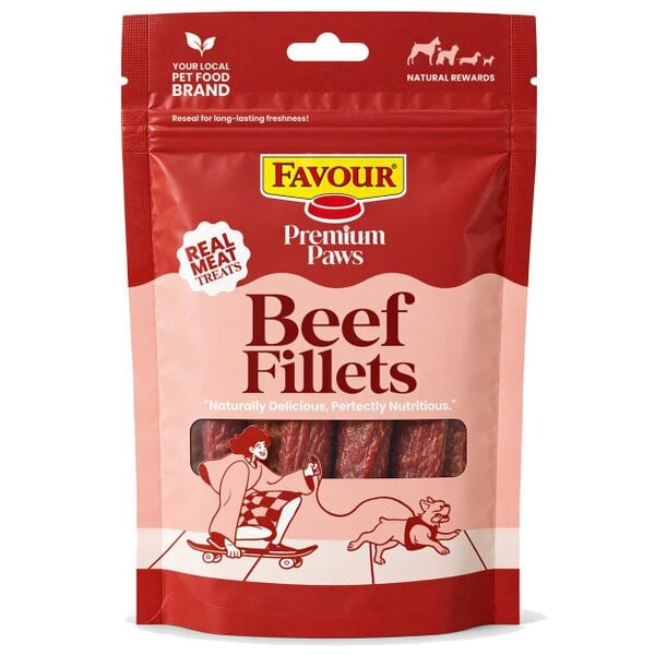 Favour Premium Paws Beef Fillets Dog Treats 100g