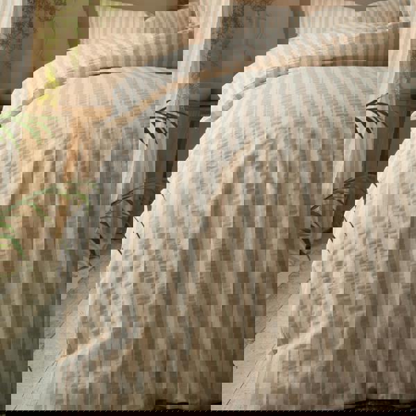Pineapple Elephant Cotton Rich Woven Stripe Duvet Cover Set Natural