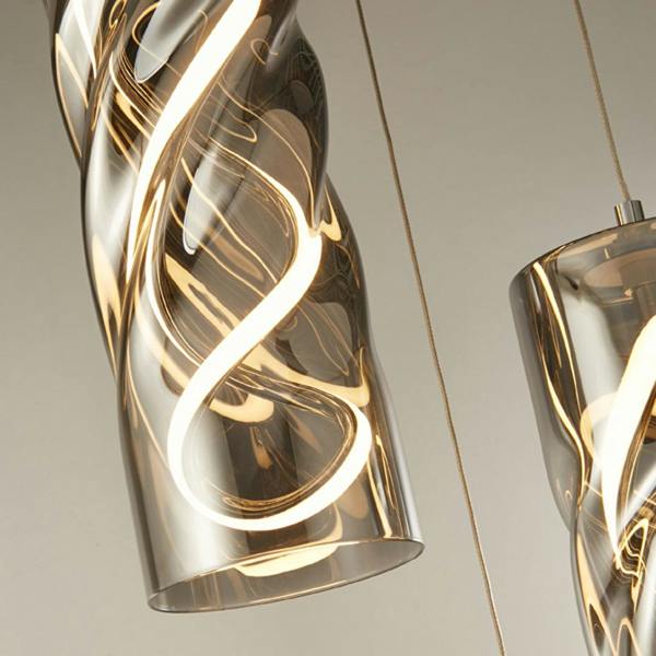 Pagazzi Lighting Demeter 3 Light Smoked Glass LED Cluster Ceiling Pendant