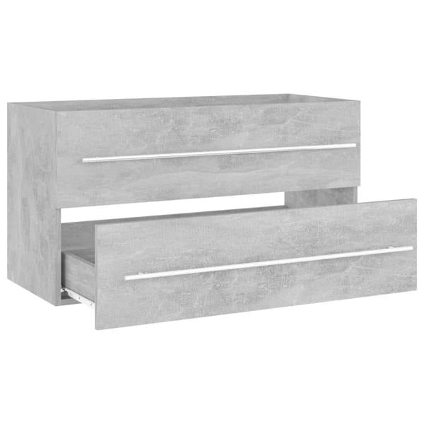 Berkfield 2 Piece Bathroom Furniture Set Concrete Grey Engineered Wood