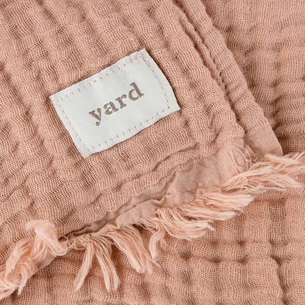 Yard Lark Cotton Crinkled Throw - Pink Clay