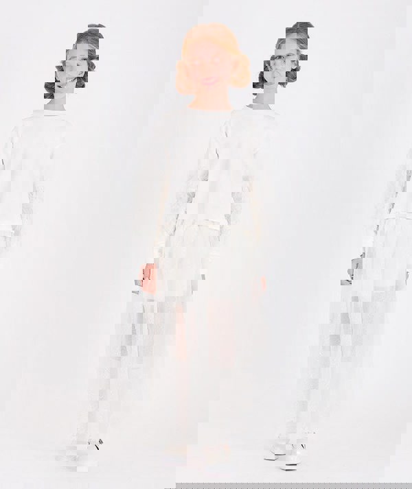 Mama Luma Girls Long Tulle Skirt in White