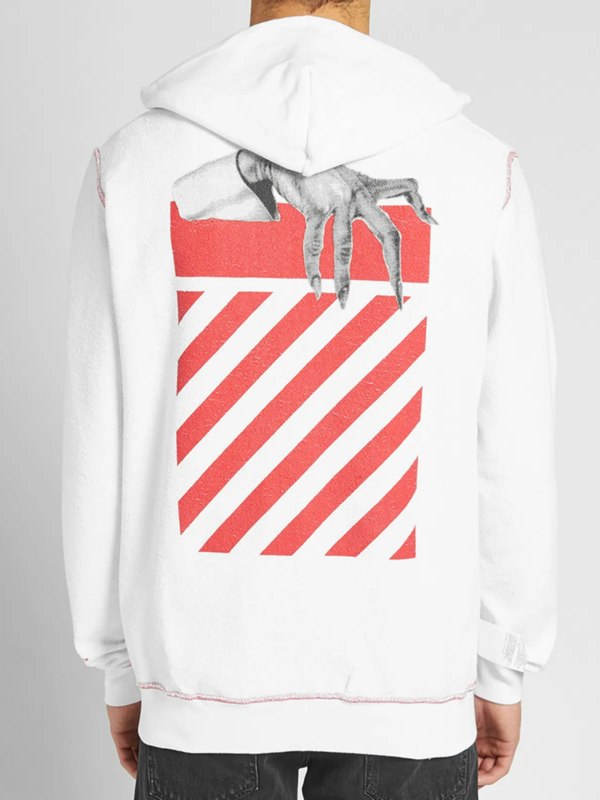 Off-White x Undercover Skeleton Crossover Reversible Zip Hoodie – White