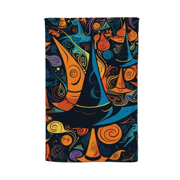 Warren Reed Imaginative Abstract Witches Hats Tea Towel