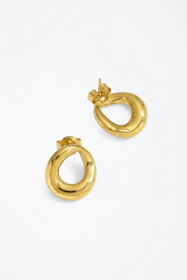 Serla 18k Gold Plated Oval Earrings