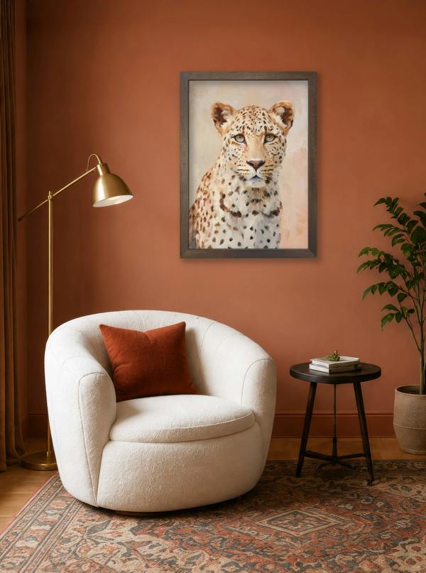Exceptional Art The Silent Leopard - Slim Coffee Brown Frame