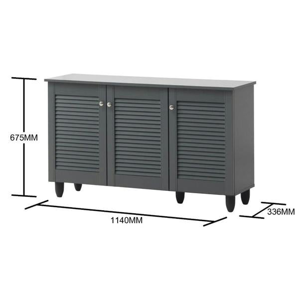 Timber Art Design Modern Shoe Storage Cabinet 3 Doors Footwear Stand Rack Unit Cupboard