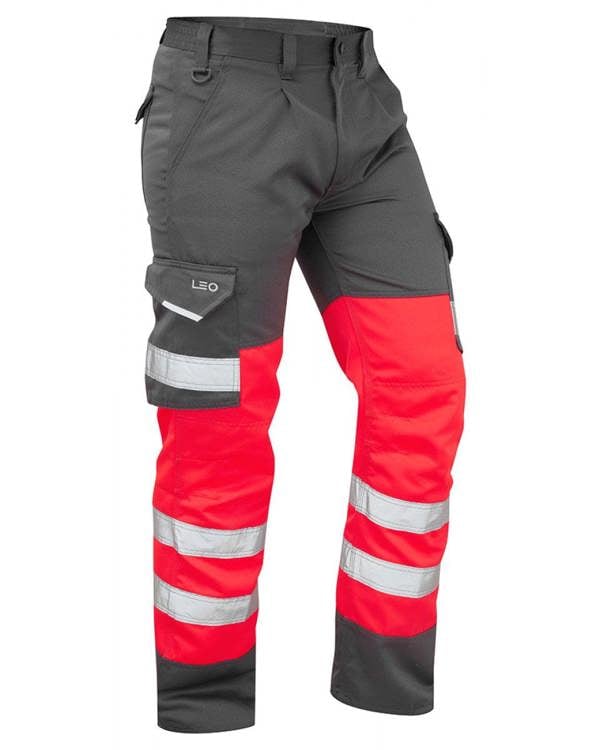 Bideford Red Dual Colour Cargo Trouser Leo Workwear
