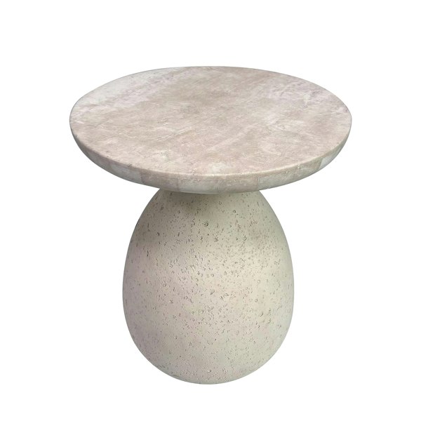 Furniture Edit Gina Cream Travertine Side Table