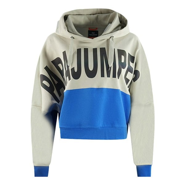 Parajumpers Colour Block Design Bold Logo Cropped Hoodie - Beige