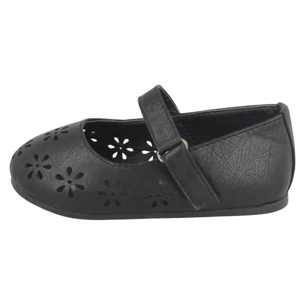 Spot On Girls Spot On Flat Ballerina Shoes with Cut Out Flower Detail