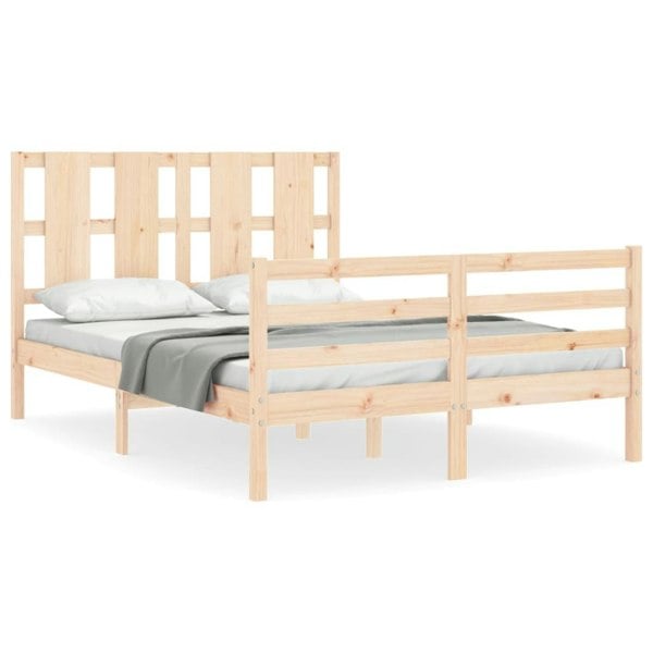 Berkfield Bed Frame with Headboard 140x200 cm Solid Wood