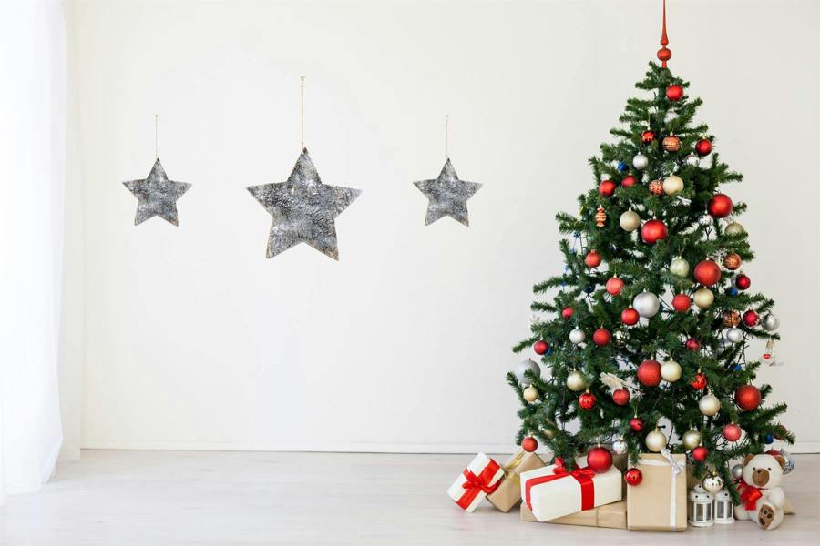 2cm Birch Bark Wooden Star Wall Hanging Decoration for Natural Christmas Styling image 3