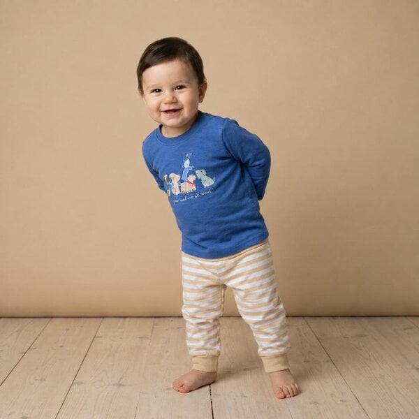 Mini Cuddles Puppy T-shirt (White & Blue), 3 Pack