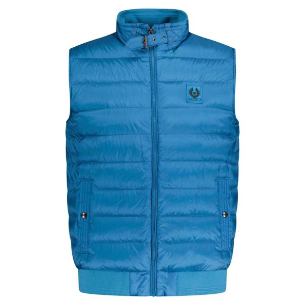 Belstaff Padded Logo Patch Gilet Blue - chancefashionco
