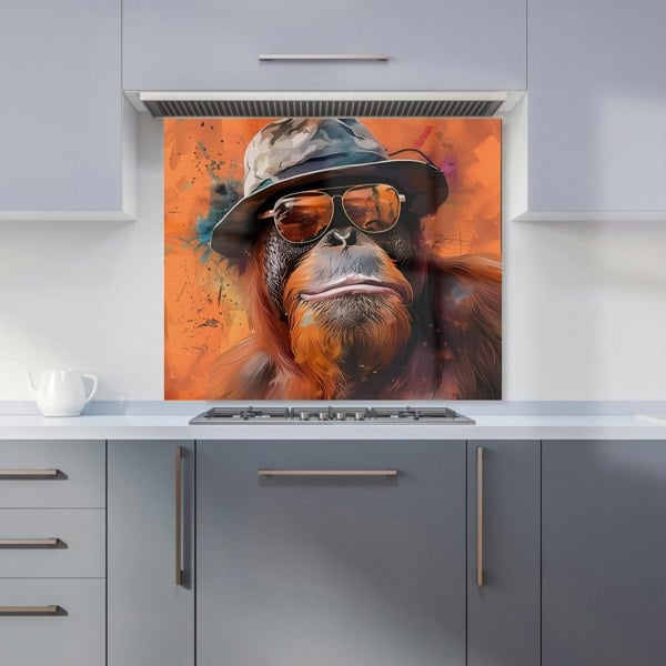 Warren Reed - Designer Orangutan In Glasses Kitchen Splashback