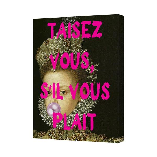 Benjamin Tate Design French Portrait Canvas Wall Art Taisez Vous Sil Vous Plait