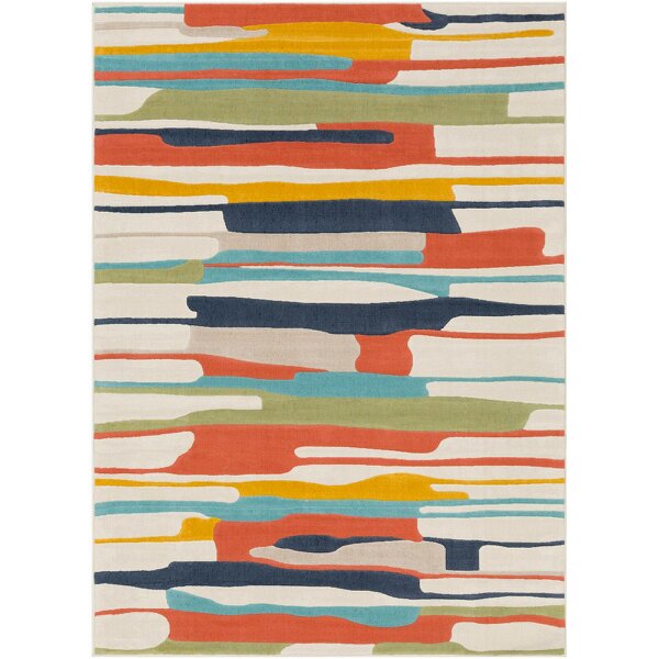Livabliss City CIT2339 Modern Orange Yellow Grey Graphic Rug