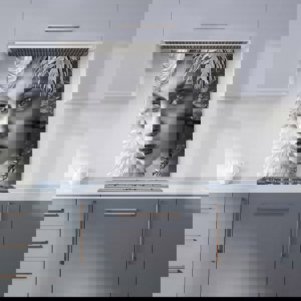 Warren Reed - Designer Glamorous Monochrome Diva Kitchen Splashback