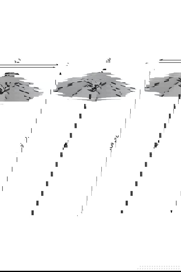 Living and Home 3M Large Rotating Patio Parasol for Outdoor Sunshade and Rain with Plastic Fillable Base