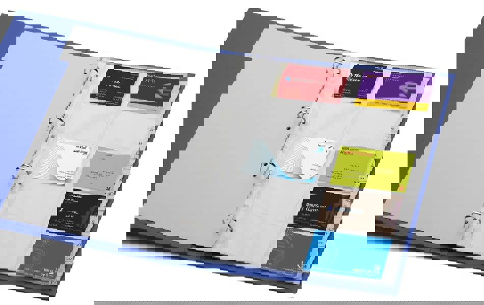 Durable VISIFIX Punched Pocket Wallets for Business Cards | 10 Pack | A4 Clear