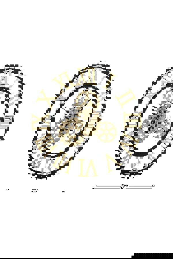 Living and Home 50Cm Retro Gear Silent Wall Clock