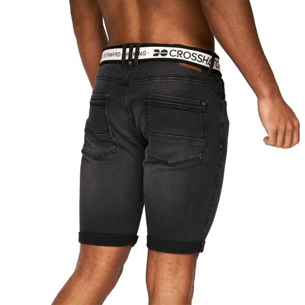 Crosshatch Mens Reestier Denim Shorts - Black