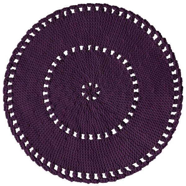 Zuri House Crochet BOHO rug | AUBERGINE
