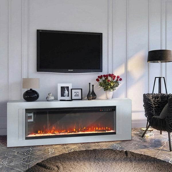 40/50 inch Wall Mounted Fireplaces 3 in 1 Electric Fireplace 9 Flame Colours and 5 Brightness Modes Freestanding Fireplaces Living and Home 50 inch