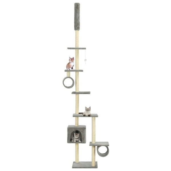 Berkfield Cat Tree with Sisal Scratching Posts 260 cm Grey