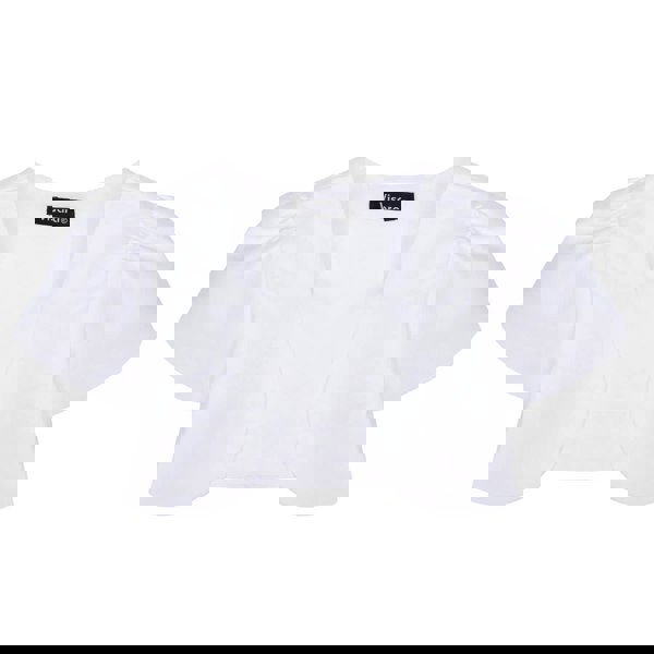 Cap sleeve baby bolero in white satin