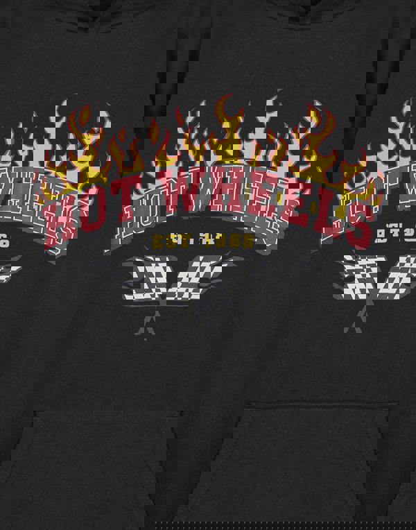 Hot Wheels Mens Black Varsity Hoodie