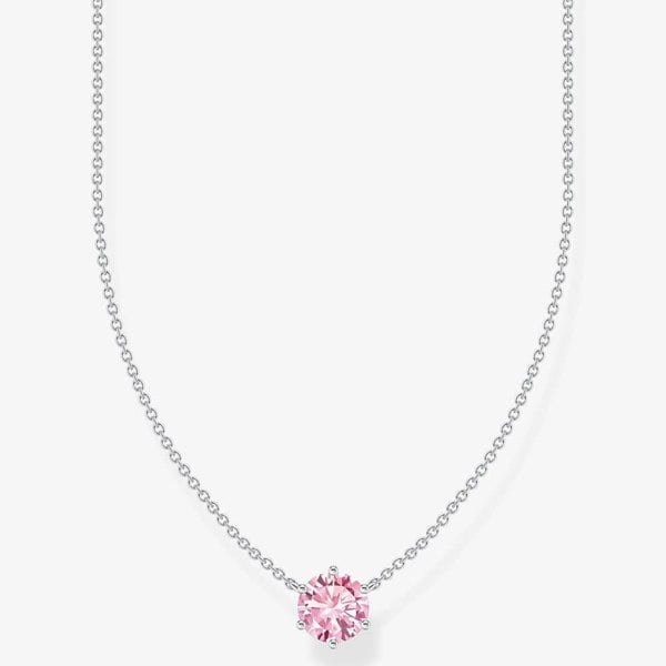 THOMAS SABO Silver With Pink Cubic Zirconia Necklace KE2210-051-9-L45V