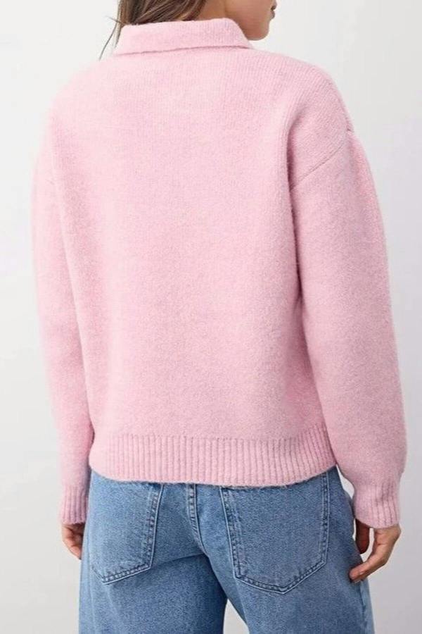 WOVCOR Basic Loose Fit Special Yarn Knit Sweater