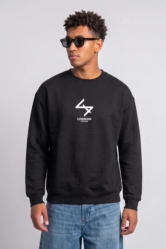London Attitude Oversized LDN Original Creators Sweatshirt in Black