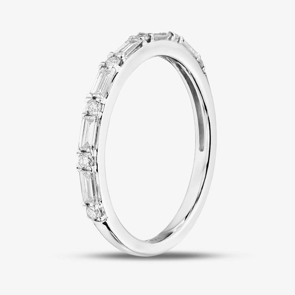 T. H. Baker 9ct White Gold 0.25ct Mixed Cut Lab Grown Diamond Half Eternity Ring LGR45675-25