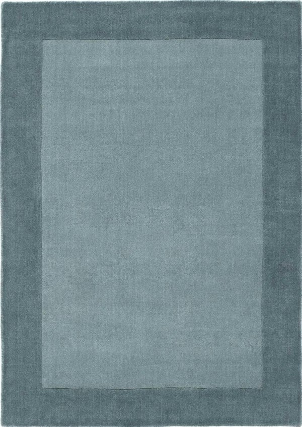 Bordered Duck Egg Blue Wool Rug | Sophisticated Home Decor