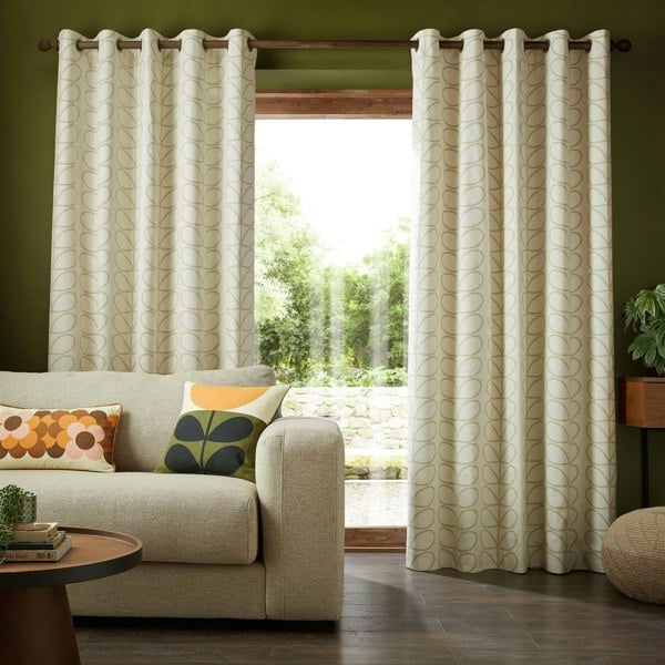 Orla Kiely Linear Stem Fully Line Eyelet Curtains