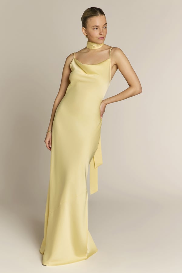 Rewritten London Pollenca Bridesmaid Dress in Lemonade Yellow