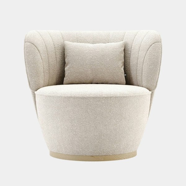 Domkapa Bouclé Rounded Luxury Swivel Armchair