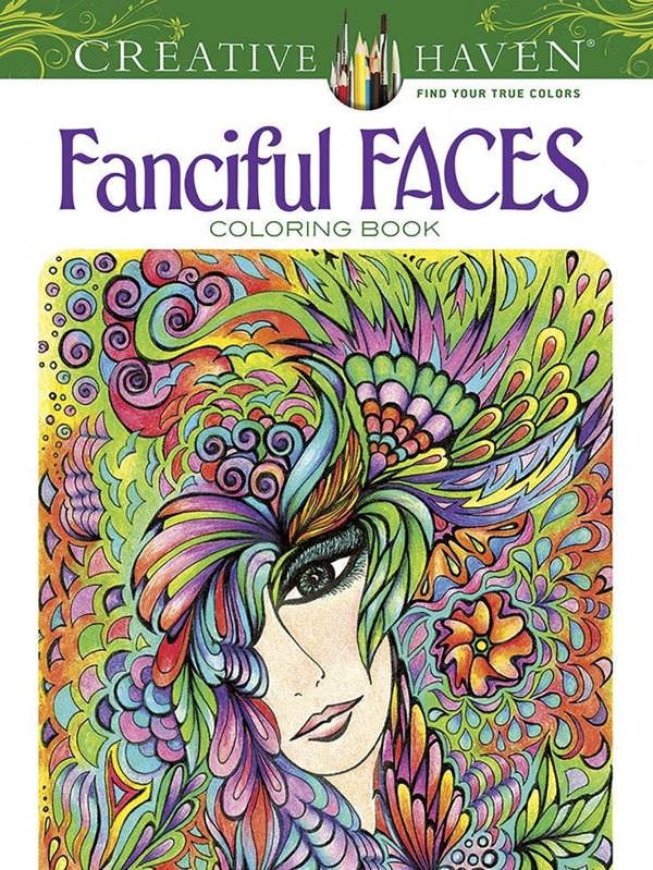 Creative Haven Fanciful Faces Coloring Book