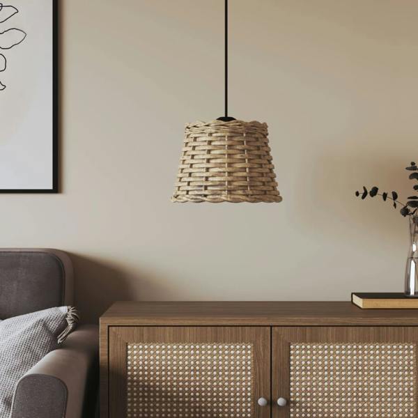 Berkfield Ceiling Lamp Shade Brown �_�”�_20x15 cm Wicker