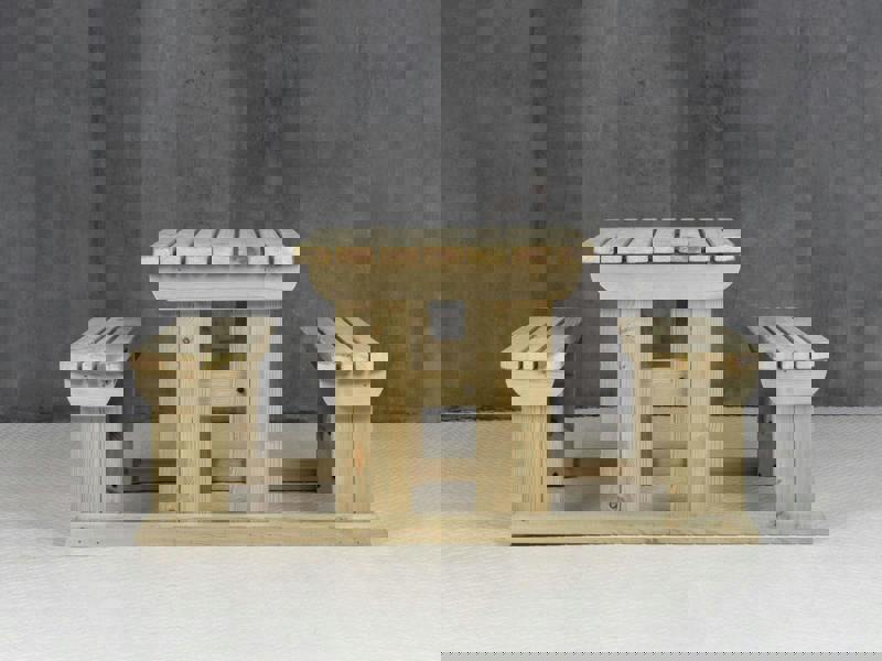 Abies Rounded Picnic Table and Benches Set - Wooden Outdoor Dining Set for Gardens and Patios