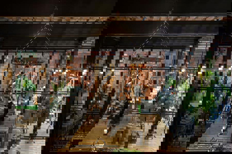 KitchenCraft Industrial Kitchen Vintage-Style Ceiling Hanging Pot & Pan Rack